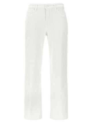 White Cotton High-Waisted Jean