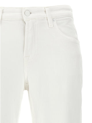 White Cotton High-Waisted Jean