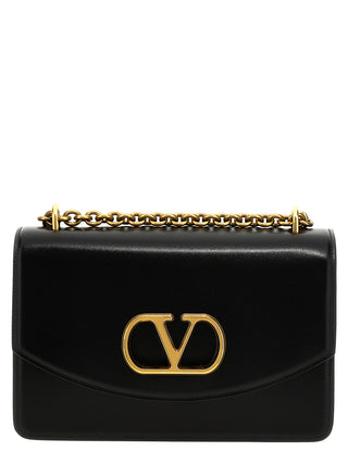 Black Calfskin Shoulder Bag