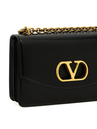 Black Calfskin Shoulder Bag