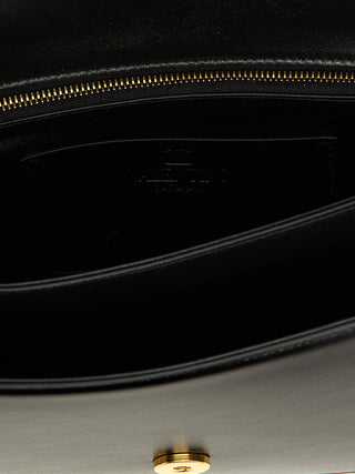 Black Calfskin Shoulder Bag