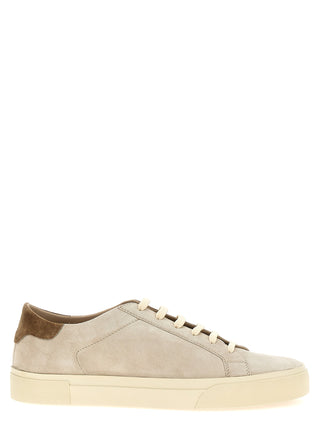 Beige Calfskin Low Top Sneakers