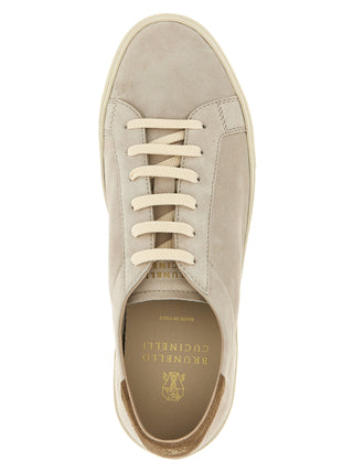 Zapatillas bajas de piel de becerro beige