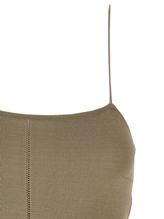 Beige Viscose Tank Tops