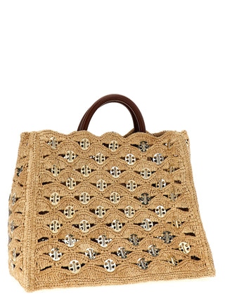 Beige Raffia Handbag