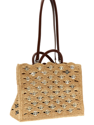 Beige Raffia Handbag