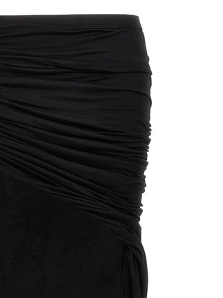 Black Cotton Mini Skirt