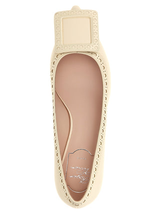 White Lamb Leather Mid Heel Pumps