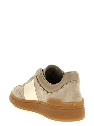 Beige Calfskin Low Top Sneakers