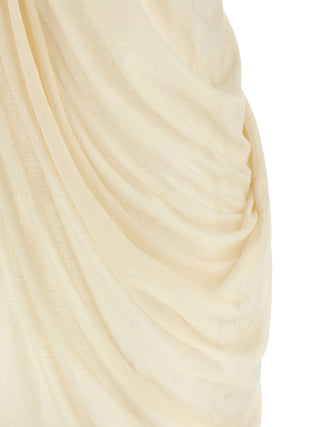Beige Cotton Casual Dress