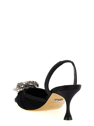 Black Polyamide Mid Heel Pumps