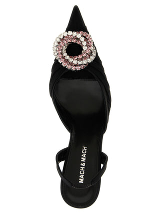 Black Polyamide Mid Heel Pumps