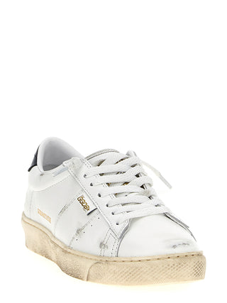 Blue Cowhide Low Top Sneakers