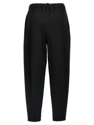 Black Cotton Casual Pants