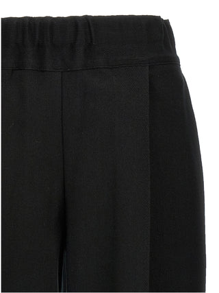 Black Cotton Casual Pants