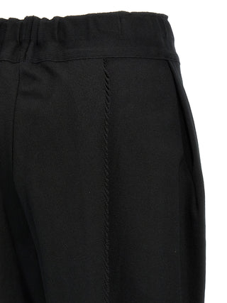 Black Cotton Casual Pants
