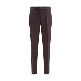 Brown Cotton Casual Pants