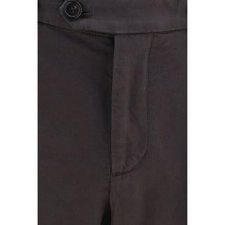 Brown Cotton Casual Pants