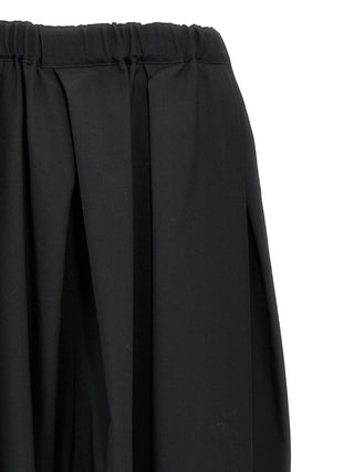 Falda midi de lana negra