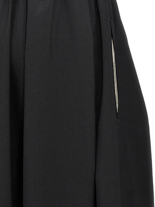 Falda midi de lana negra