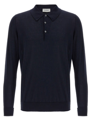 Polo de algodón azul