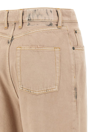 Multicolor Cotton Straight-Leg Jeans