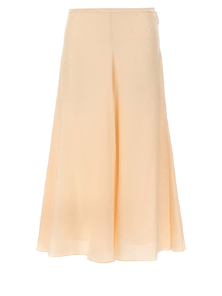 Multicolor Silk Midi Skirt