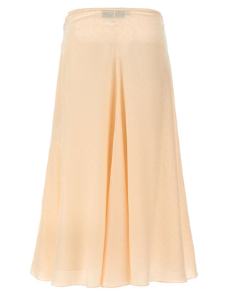 Multicolor Silk Midi Skirt