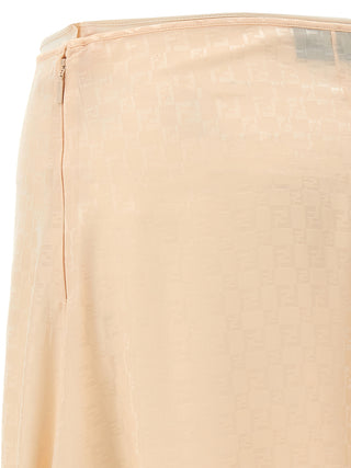 Multicolor Silk Midi Skirt