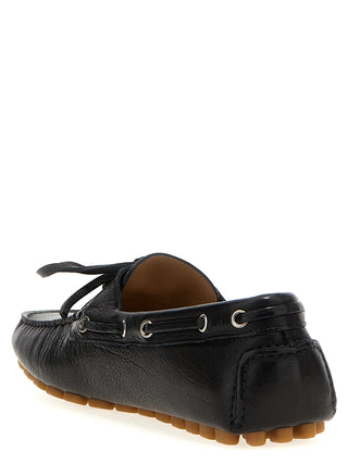 Mocasines sin cordones de cuero de búfalo negro