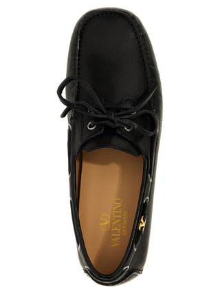 Mocasines sin cordones de cuero de búfalo negro
