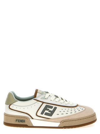 Beige Leather Sneakers