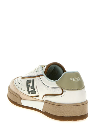 Beige Leather Sneakers