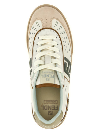 Beige Leather Sneakers