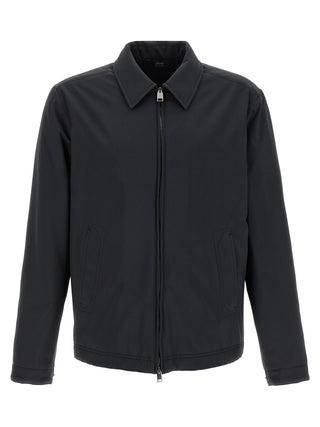 Blue Polyester Shell Jacket