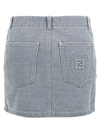 Gray Cotton Long Skirt