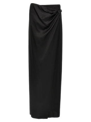 Black Silk Mini Skirt