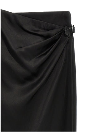 Black Silk Mini Skirt
