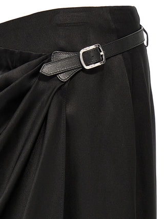 Black Silk Mini Skirt