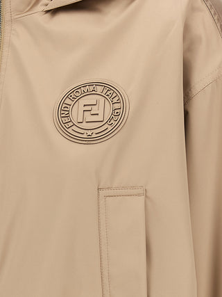 Brown Polyester Shell Jacket