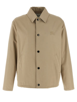 Beige Cotton Full-Length Jacket