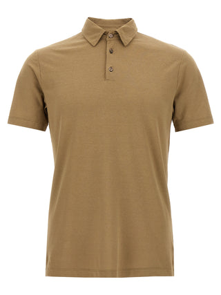 Beige Cotton Polo Shirt