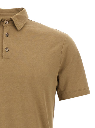 Beige Cotton Polo Shirt