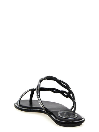 Black Satin Slides