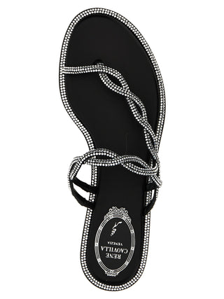 Black Satin Slides