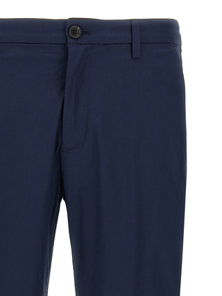 Blue Cotton Cropped Pants