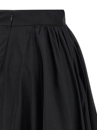 Black Polyester Mini Skirt