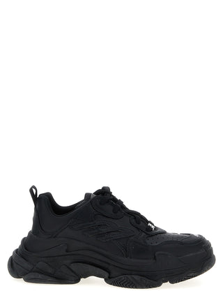 Black Polyethylene Athletic Sneakers