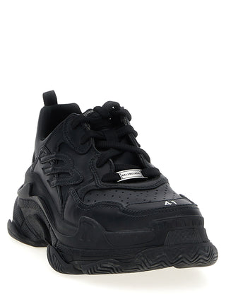 Black Polyethylene Athletic Sneakers