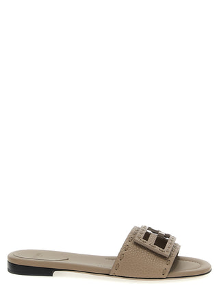 Gray Calfskin Slides